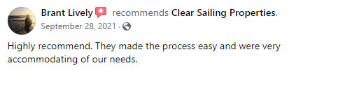 5-Star Facebook Review from Brant Lively